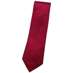 CORSINI 7fold Men's 100% Silk Necktie LUXURY Tie Red Polka Dot W:3.7" EUC